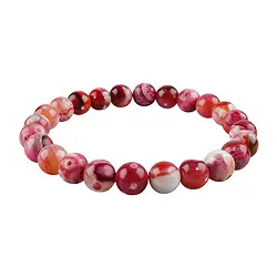 0634250108 Bracelet en Agate (rouge-rose), perles de 08 mm. | Marco Schreier