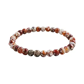 Bracelet, Agate (Agate de Mongolie rouge), 06mm boules | Marco Schreier