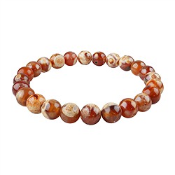 0634250304 Bracelet, Agate (Agate de Mongolie), 08mm perles rondes | Marco Schreier