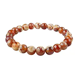 0634250304 Bracelet, Agate (Agate de Mongolie), 08mm perles rondes | Marco Schreier