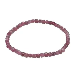 0635351005 Bracelet, tourmaline (rose), 04mm cube, facetté | Marco Schreier
