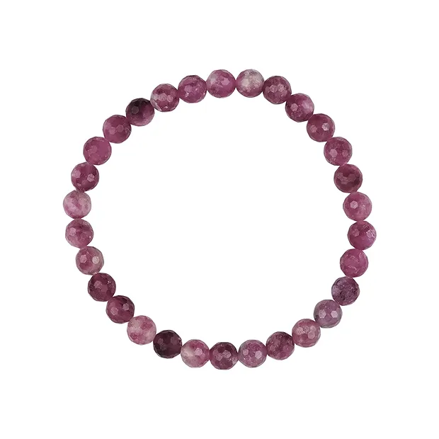 Bracelet, tourmaline (rose), 06mm boules, facettes | Marco Schreier