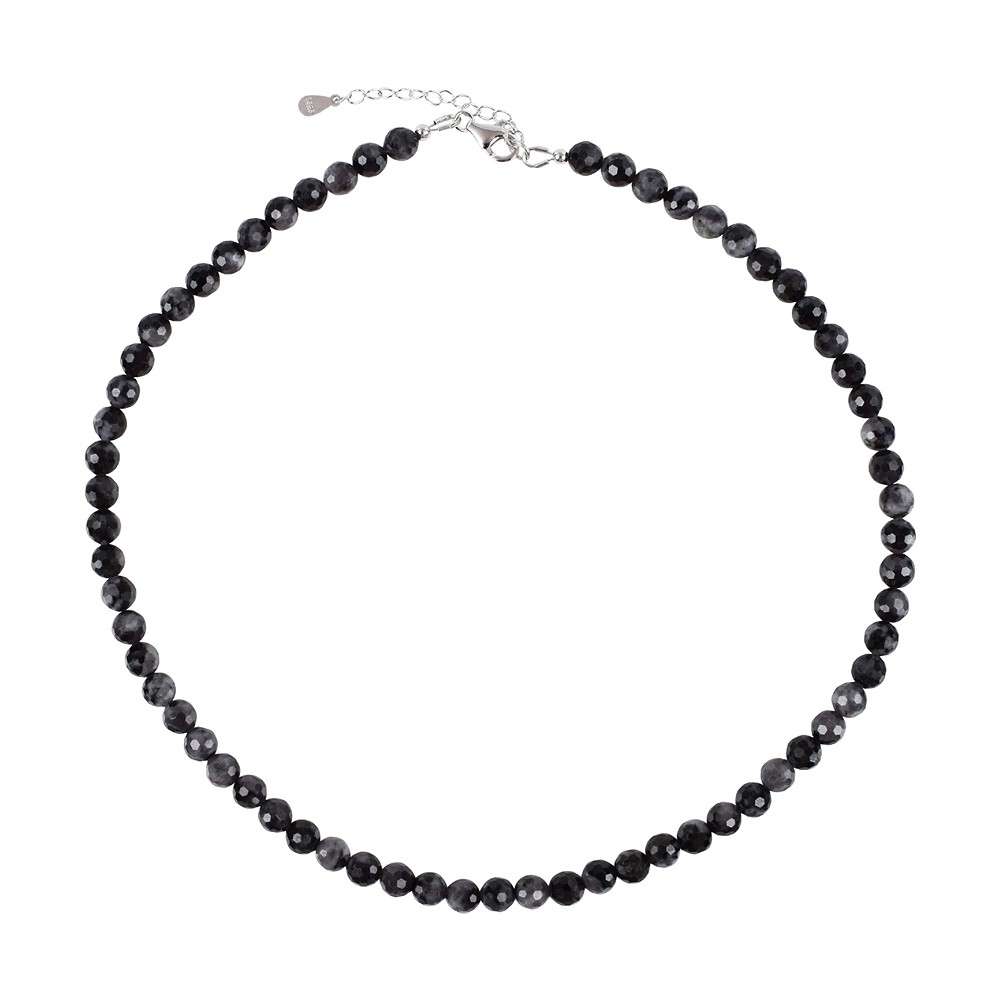 Orecchini Gabbro (Mystic Merlinite) perline da 6 mm, rodiate | Marco Schreier