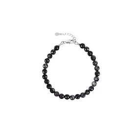 Orecchini Gabbro (Mystic Merlinite) perline da 6 mm, rodiate | Marco Schreier