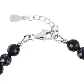 Armband Gabbro (Mystic Merlinite), Kugeln (6mm), facettiert, rhodiniert | Marco Schreier