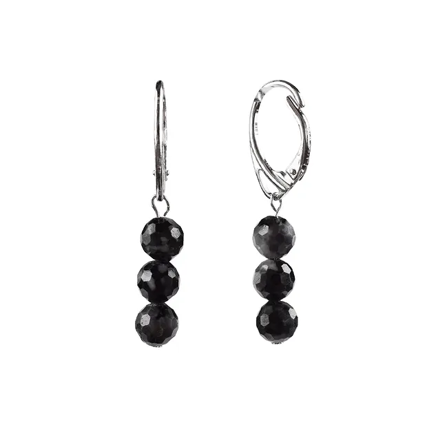 Bracelet en Gabbro (Mystic Merlinite), boules de 06mm, facettes, rhodié | Marco Schreier