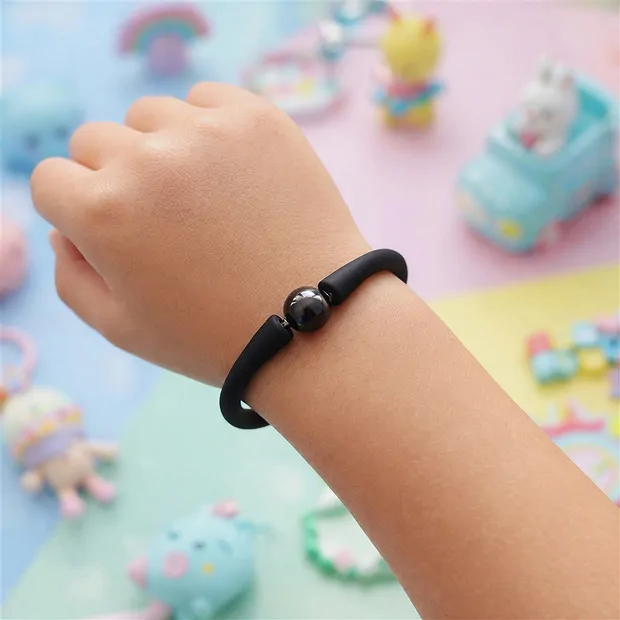 Armband Gabbro Kugel (8mm), Silikon (schwarz), 15cm (kurz) | Marco Schreier