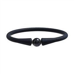 0635661105 Bracelets with round beads (8mm), silicone (black), 15cm (short) | Marco Schreier