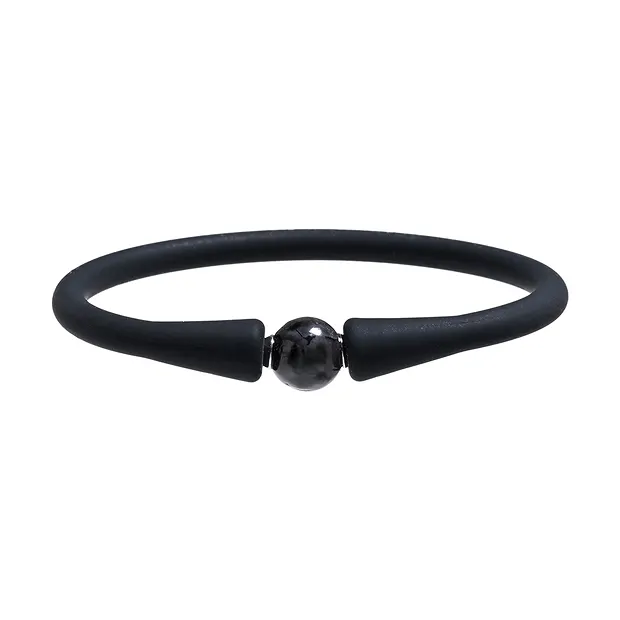 Armband, Gabbro, Kugel (8mm) Silikon (schwarz), 15cm (kurz) | Marco Schreier