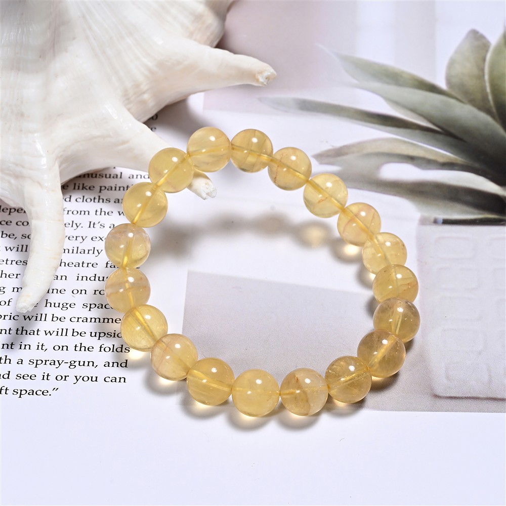 Armband, Fluorit (gelb), 10mm Kugeln | Schreier Edelsteine, Heilsteine & Schmuck