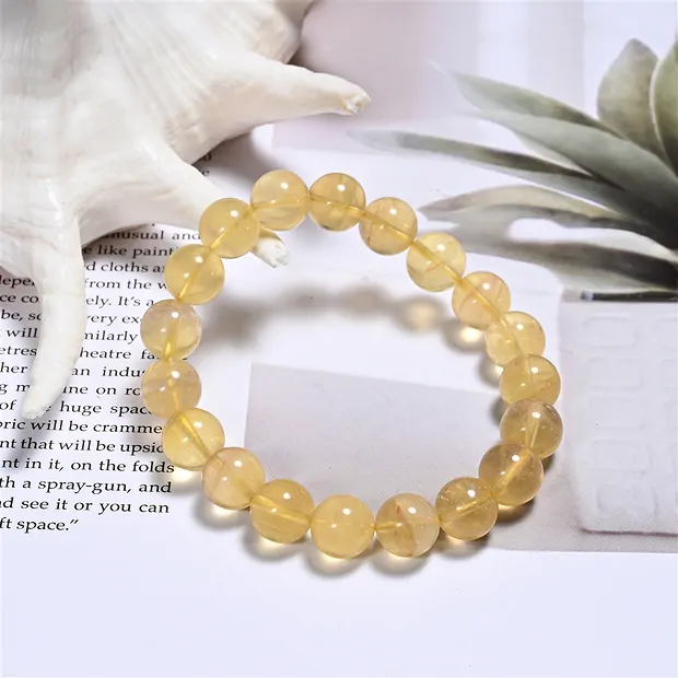 Armband, Fluorit (gelb), 10mm Kugeln | Schreier Edelsteine, Heilsteine & Schmuck