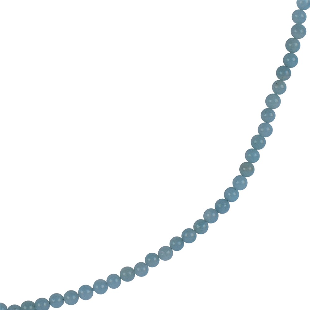 Collana di amazzonite, pallina (3 mm), rodiata, catena di prolungamento | Marco Schreier