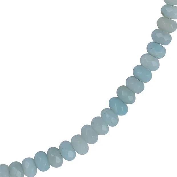 Amazonite necklace, button (4 x 6mm), faceted, rhodiniert | Marco Schreier