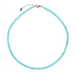 0636914240 Collar de Amazonita, cubo (4mm), facetado, rodinado, cadena de extensión | Marco Schreier