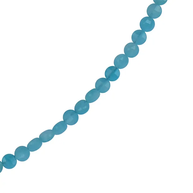 Kette Amazonit, Coin (3,5 - 4,0mm), facettiert, rhodiniert | Marco Schreier