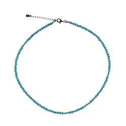 0636916010 Kette Amazonit, Coin (3,5 - 4,0mm), facettiert, rhodiniert, Verlängerungskettchen | Marco Schreier