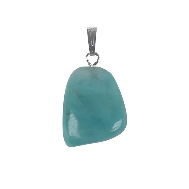 Pendentif Pierre roulée Amazonite (claire) avec oeillet en argent 925 | Marco Schreier