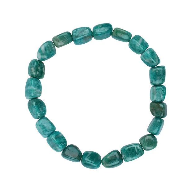 Bracelet, Amazonite (dark), 10-12 mm nuggets | wholesaler gems & healing stones
