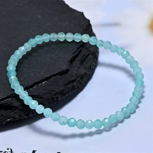 Armband, Amazonit, 03mm Kugeln, facettiert, 14cm (kurz) | Marco Schreier