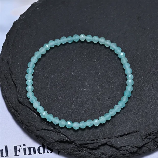Bracelet, Amazonite, 03mm boules, facettes, 14cm (court) | Marco Schreier