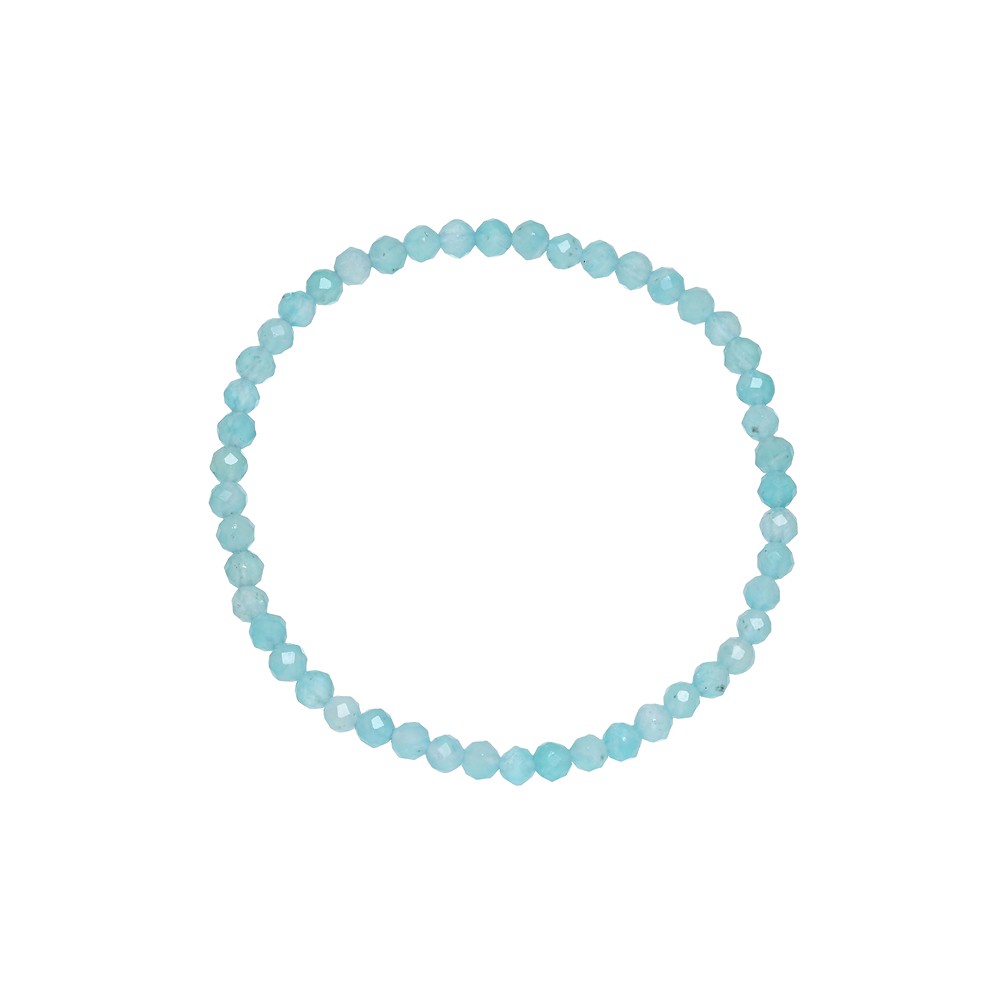 Bracelet, Amazonite, 03mm boules, facettes, 14cm (court) | Marco Schreier