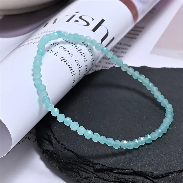 Armband, Amazonit, 03mm Kugeln, facettiert, 19cm | Marco Schreier