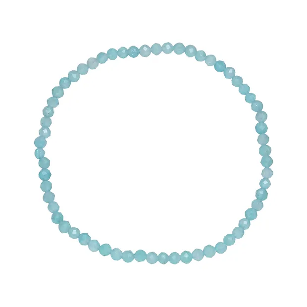 Bracelet, Amazonite, 03mm beads, faceted, 19cm | gems, healing stones & jewelry