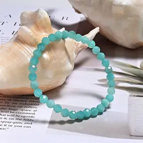 Bracelet, Amazonite (claire), 06mm boules, facettes | Marco Schreier