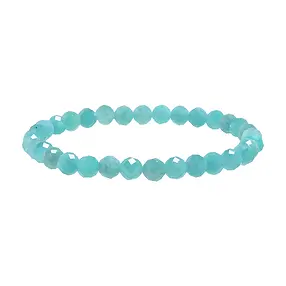 Bracelet, Amazonite (claire), 06mm boules, facettes | Marco Schreier