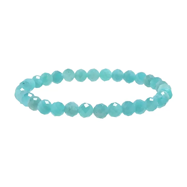 Bracelet, Amazonite (claire), 06mm boules, facettes | Marco Schreier