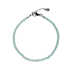 0636959030 Bracelet with Amazonite, 3mm beads, extension chain, rhodiniert | Marco Schreier