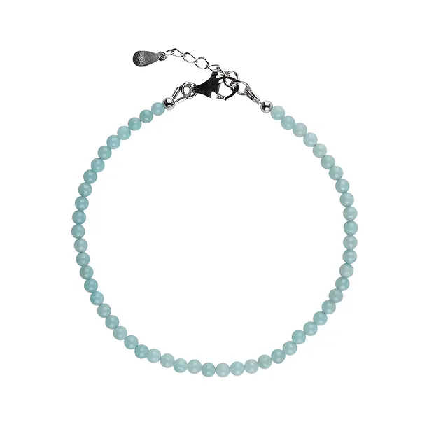 Pulsera, Amazonita, cuentas (3 mm), rodinada | Marco Schreier
