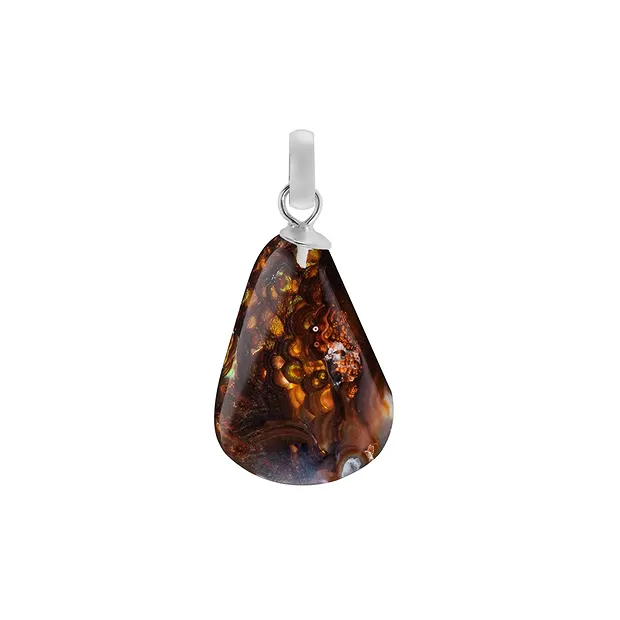 Pendentif Agate de feu roulée (16mm), 2,6cm | Marco Schreier