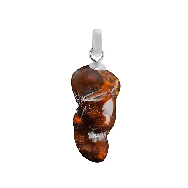 Pendentif Agate de feu roulée (23mm), 3,3cm | Marco Schreier