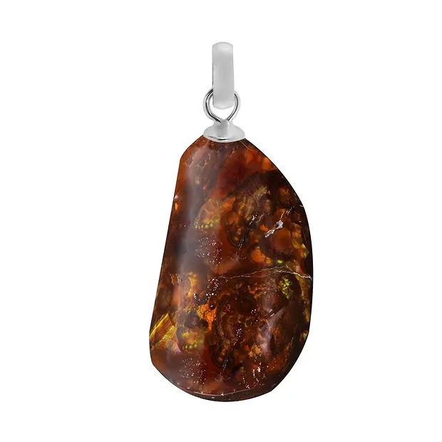 Pendentif Agate de feu roulée (27mm), 3,7cm | Marco Schreier