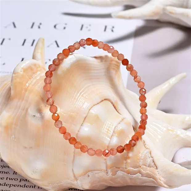 Bracelet, pioneer agate, 03mm beads, faceted, 14cm (short) | Marco Schreier
