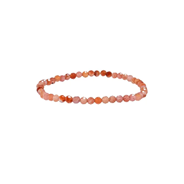 Bracelet, pioneer agate, 03mm beads, faceted, 14cm (short) | Marco Schreier