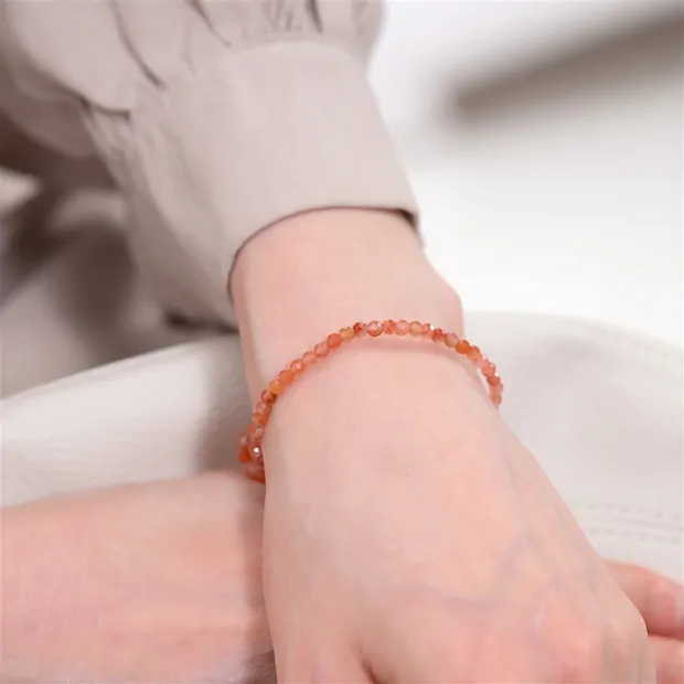 Bracciale, agata pioniera, perline da 03 mm, sfaccettate, 19 cm | Marco Schreier