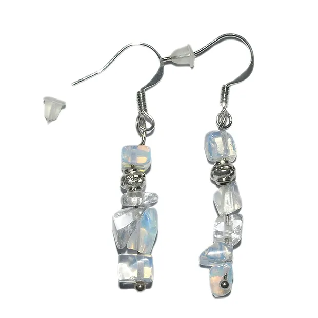 Splitterohrhänger, Opal-Glas (synt.), Metall | Edelsteine, Heilsteine & Schmuck