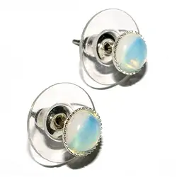 0641840002 Earrings with Cabochons, opal glass (synt.), 06mm cabochon, for floor stand | Marco Schreier