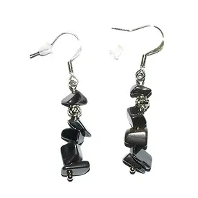 Chip earhooks, hematin, metal | minerals trade - gems, healing stones & jewelry