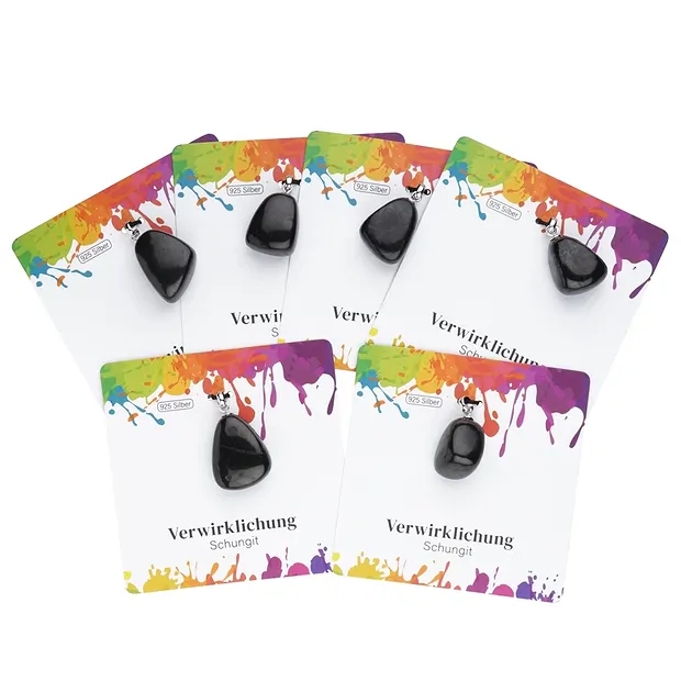 Pendant Shungite (stab.), Tumbled Stone small, rhodiniert | Marco Schreier