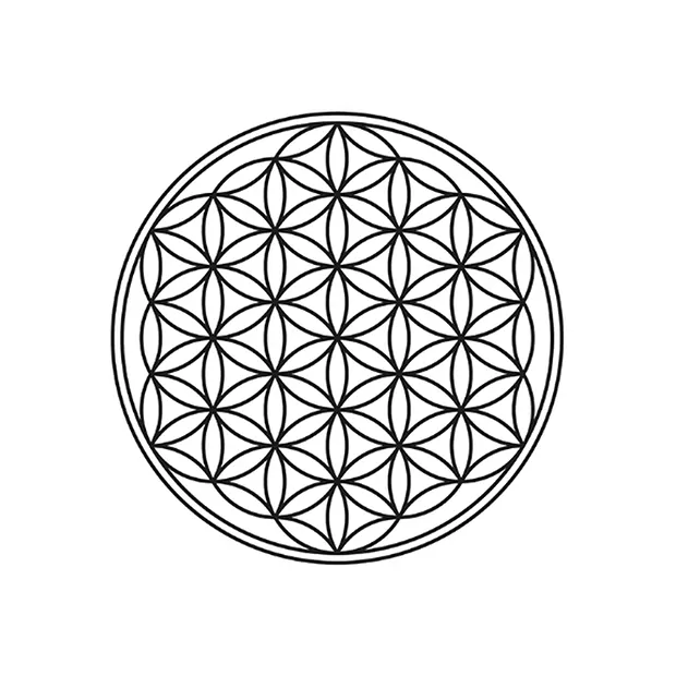 Pendentif Fleur de vie Shungite, argent doré | Marco Schreier