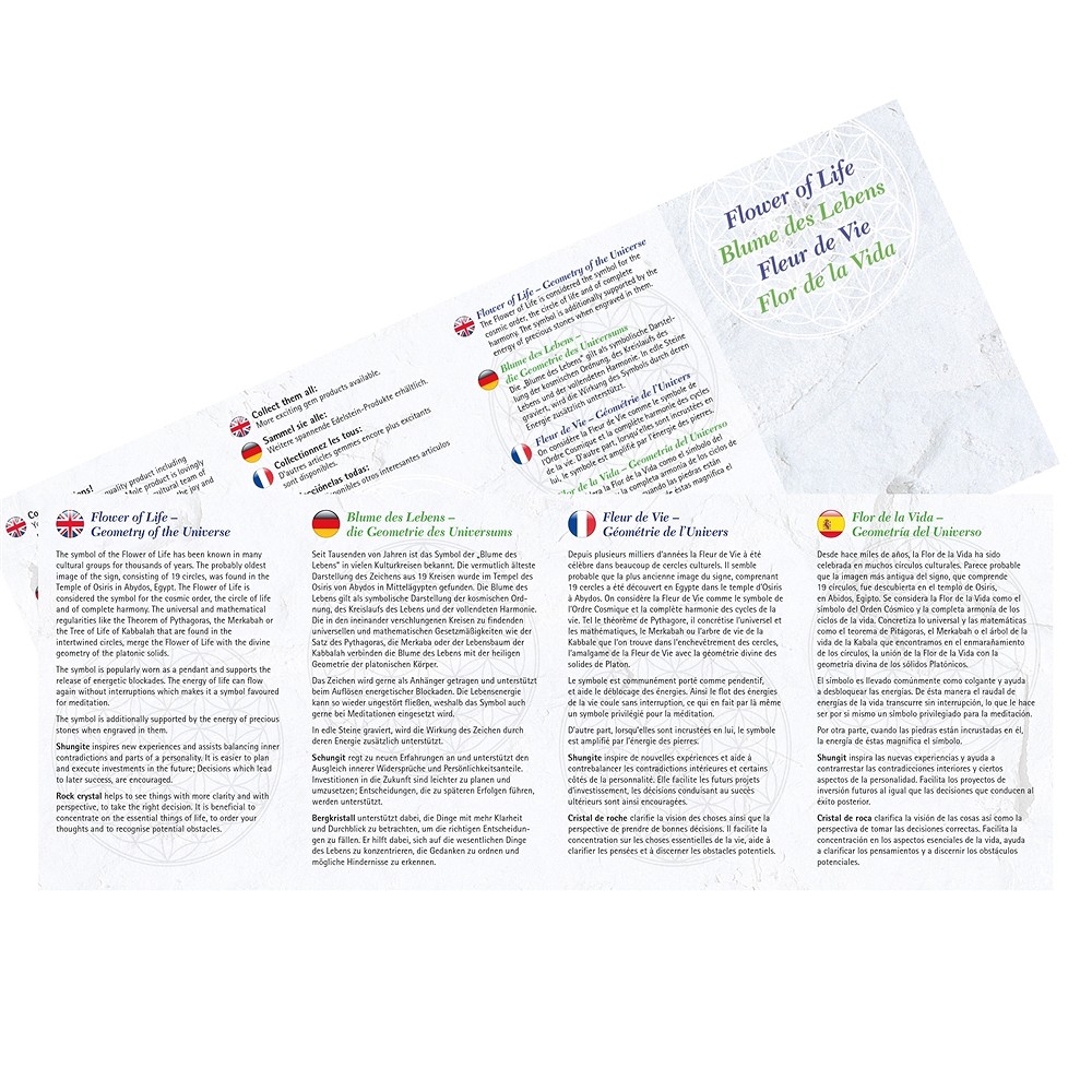 Ciondolo Fiore della vita in Shungite, argento placcato oro | Marco Schreier