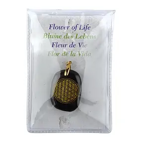 Pendentif Fleur de vie Shungite (stab.), Argent 925 doré | Marco Schreier