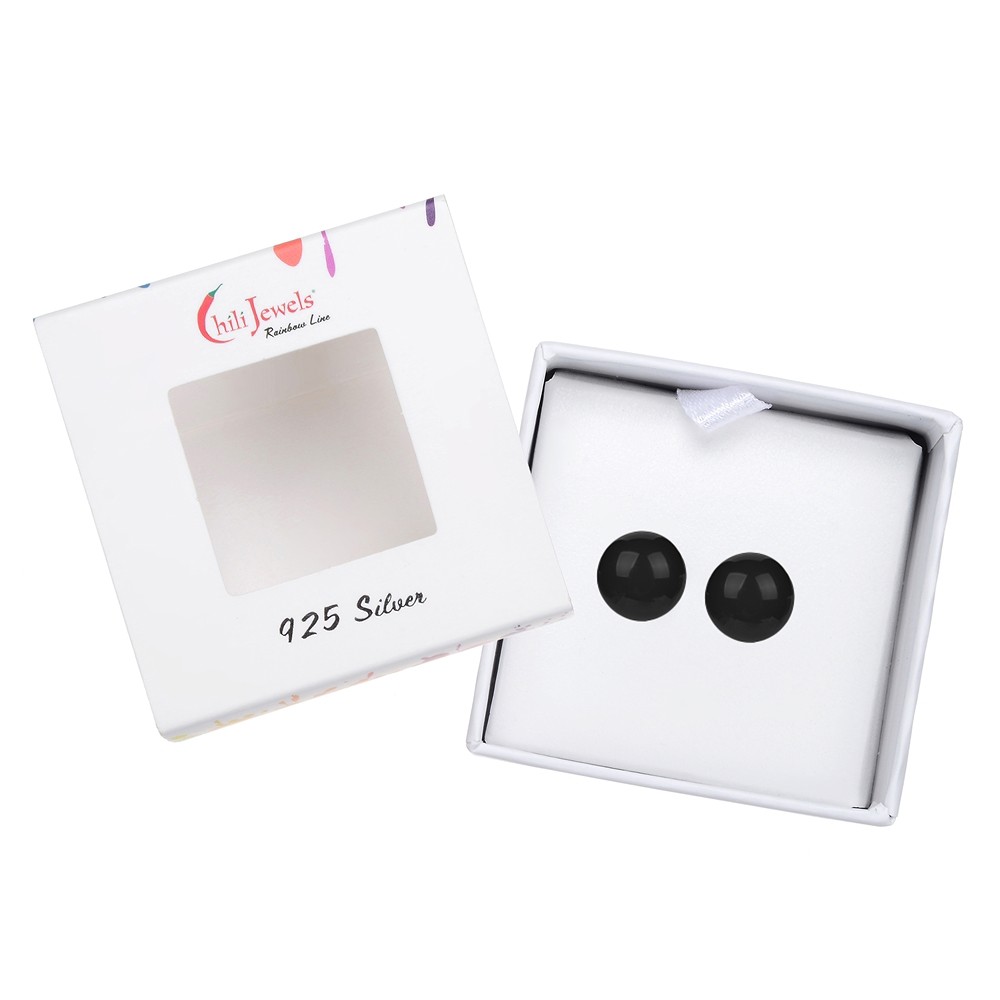 Perno auricolare Shungite (stab.), sfera, 8 mm, rodiato | Marco Schreier