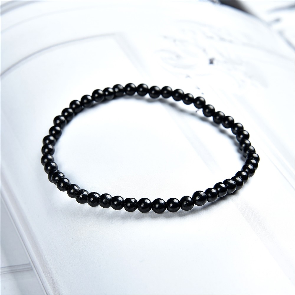 Bracciale, Shungite, perline da 04 mm | grossista gemme e pietre curative
