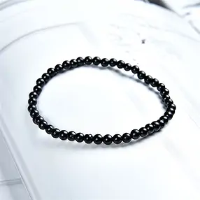 Armband, Schungit (stab.), 04mm Kugeln | Edelsteine, Heilsteine & Schmuck-Handel