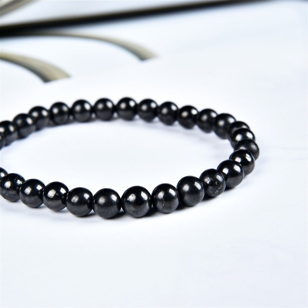 Bracelet, Shungite, 06mm beads | minerals trade - gems, healing stones & jewelry