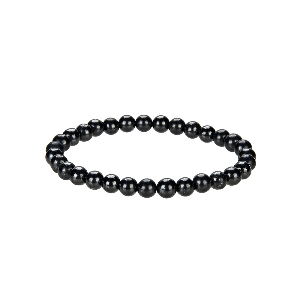 Bracelet, Shungite, 06mm beads | minerals trade - gems, healing stones & jewelry